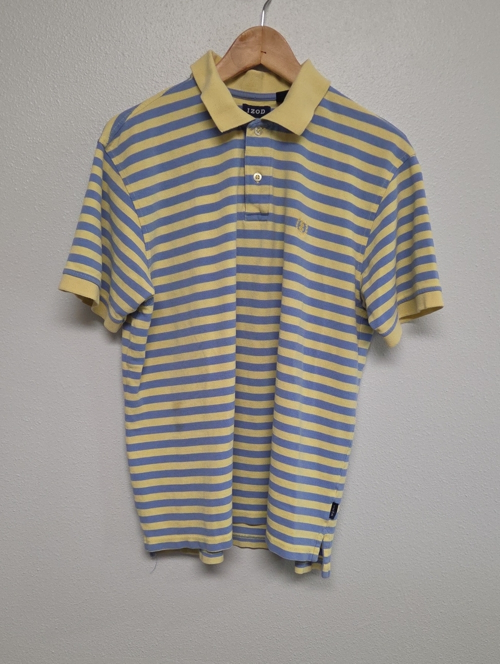 Izod Striped Polo in Yellow and Light Blue